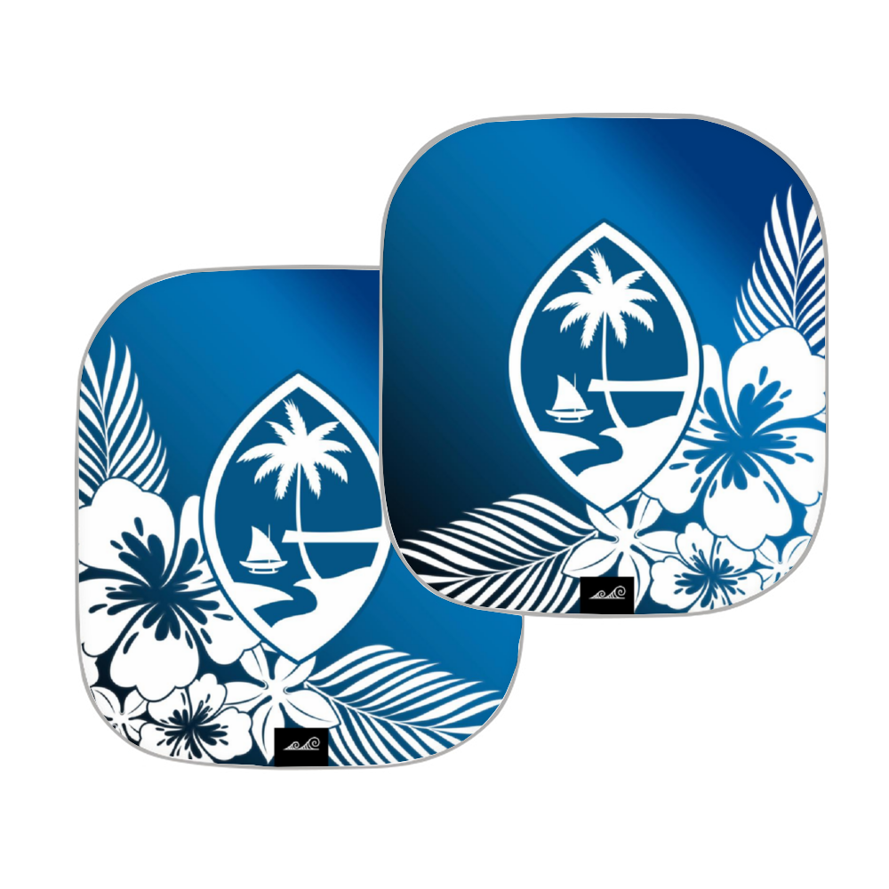 Guam Tropical Hibiscus Blue Car Sun Shade 2pcs