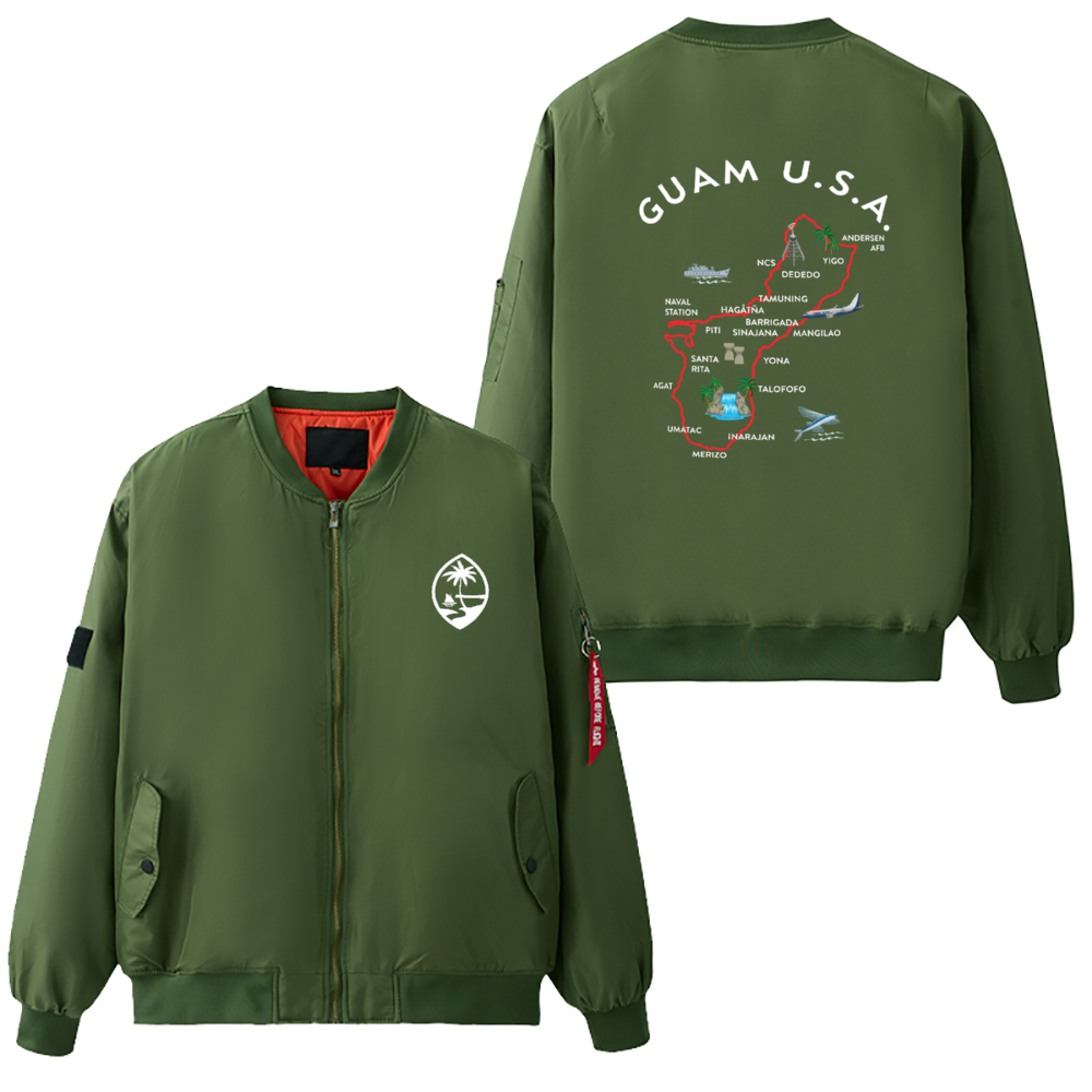 Guam Map Unisex Air Force Jackets