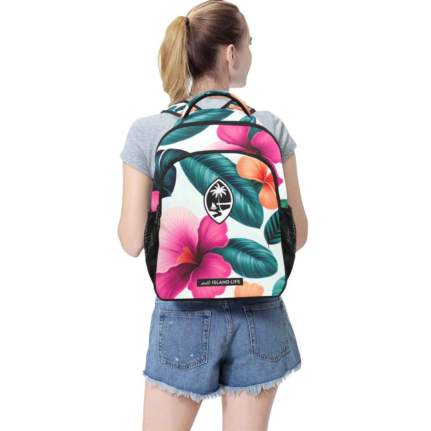 Guam Fuchsia Floral Multifunctional Backpack
