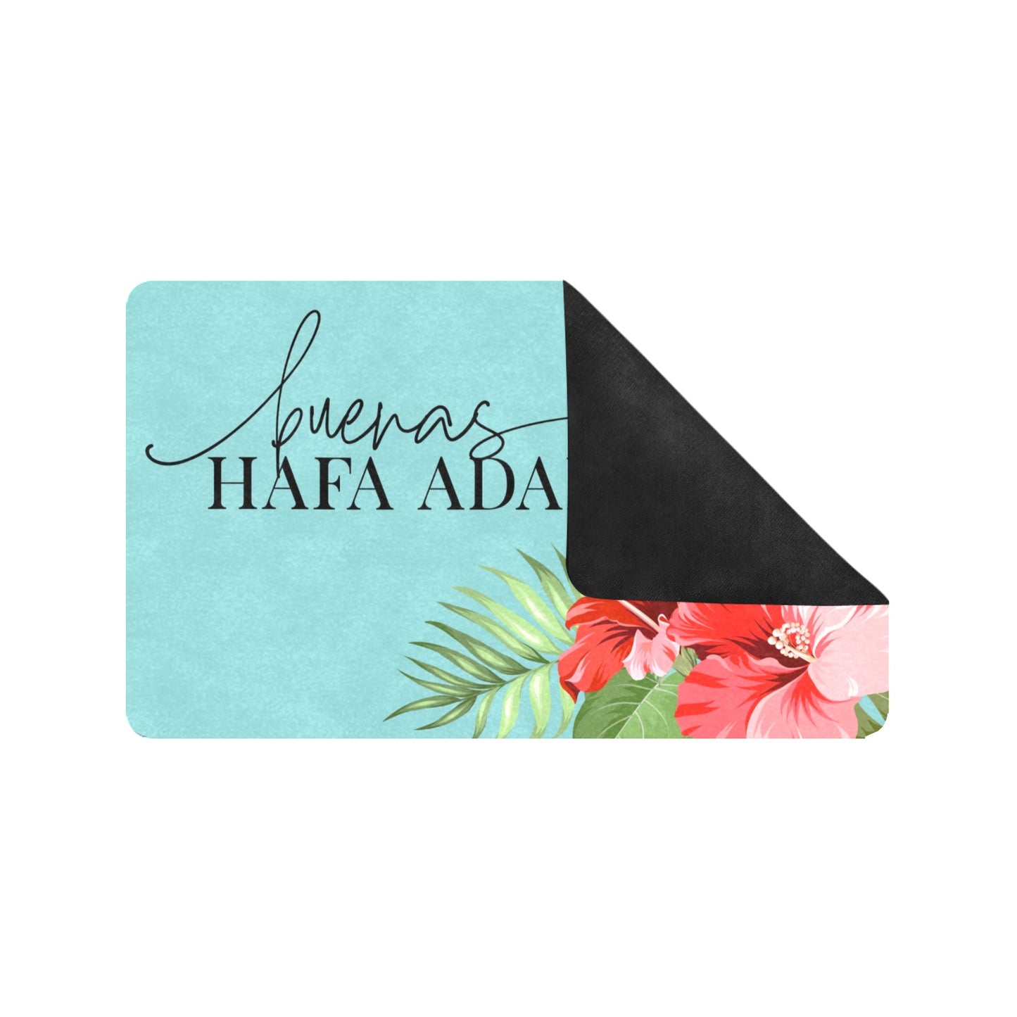 Buenas Hafa Adai Hibiscus Chamorro Guam CNMI Doormat 30"x18"