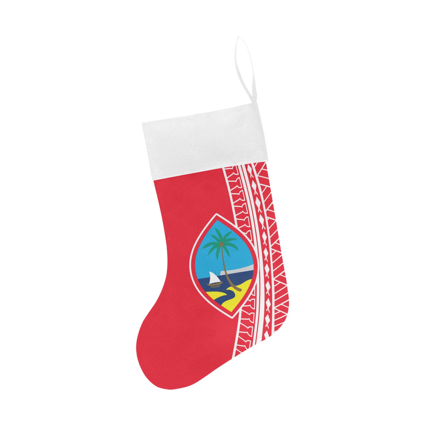 Guam Seal Tribal Red Christmas Stocking Christmas Stocking