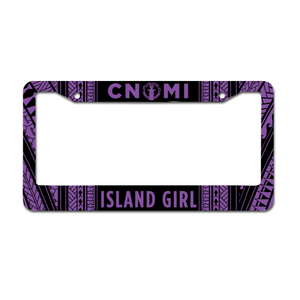 CNMI Tribal Island Girl Purple Aluminum License Plate Frame