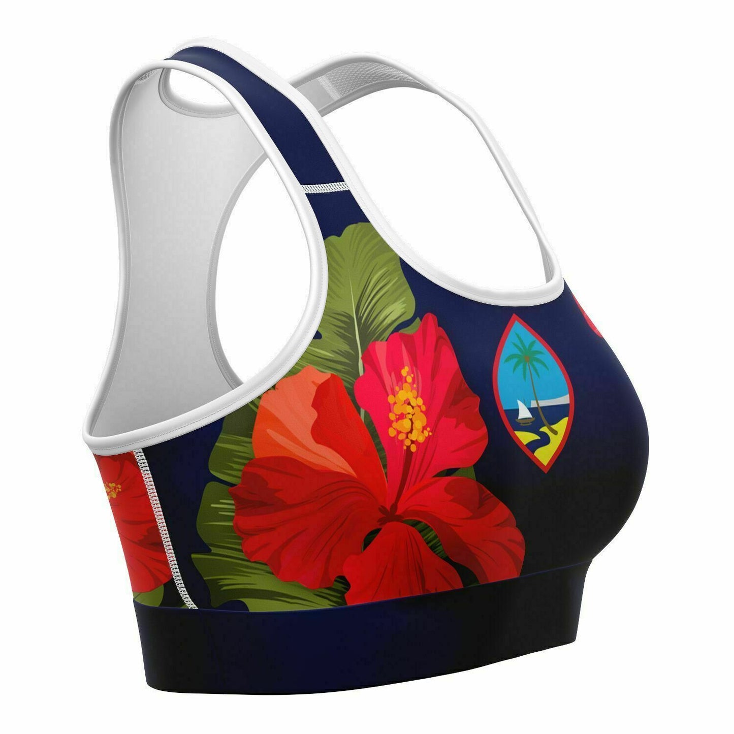 Guam Seal Hibiscus Paradise Sports Bra