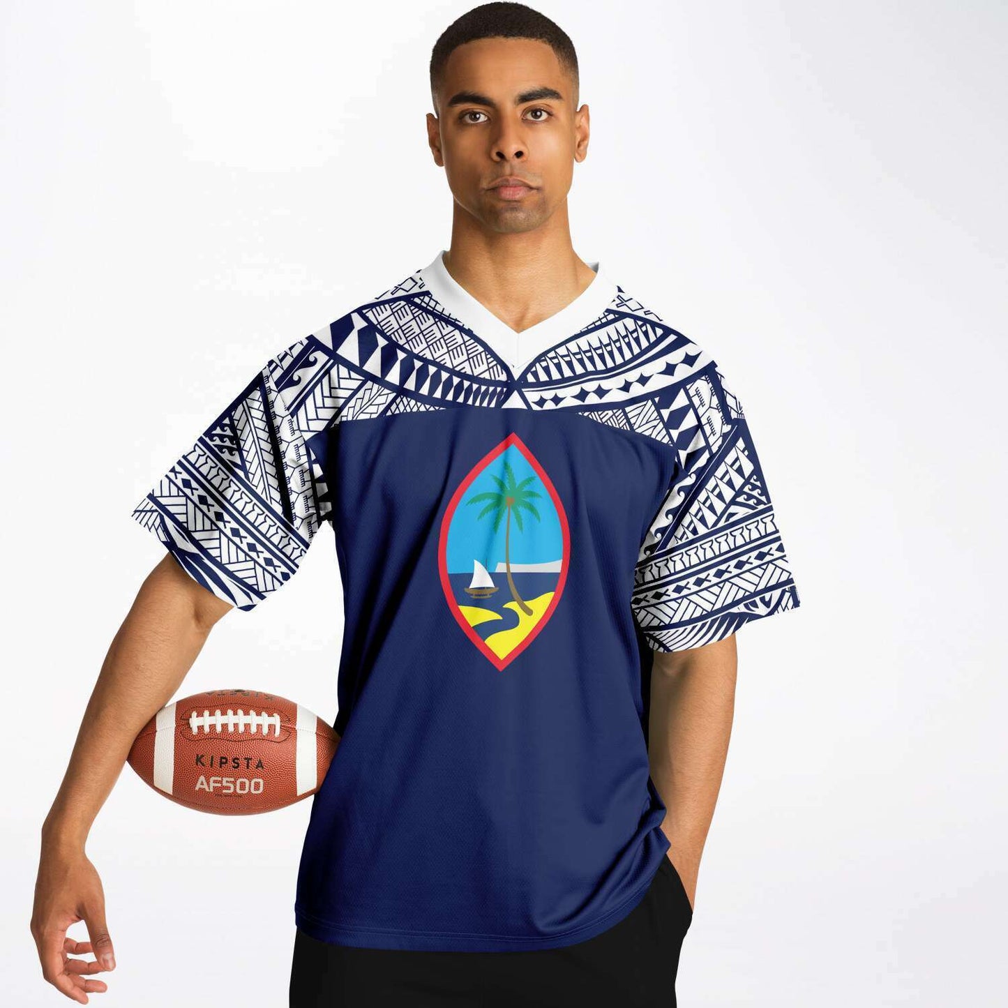 Guam 671 Tribal Blue Football Jersey