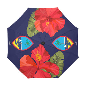 Guam Seal Hibiscus Paradise Anti-UV Auto Foldable Umbrella