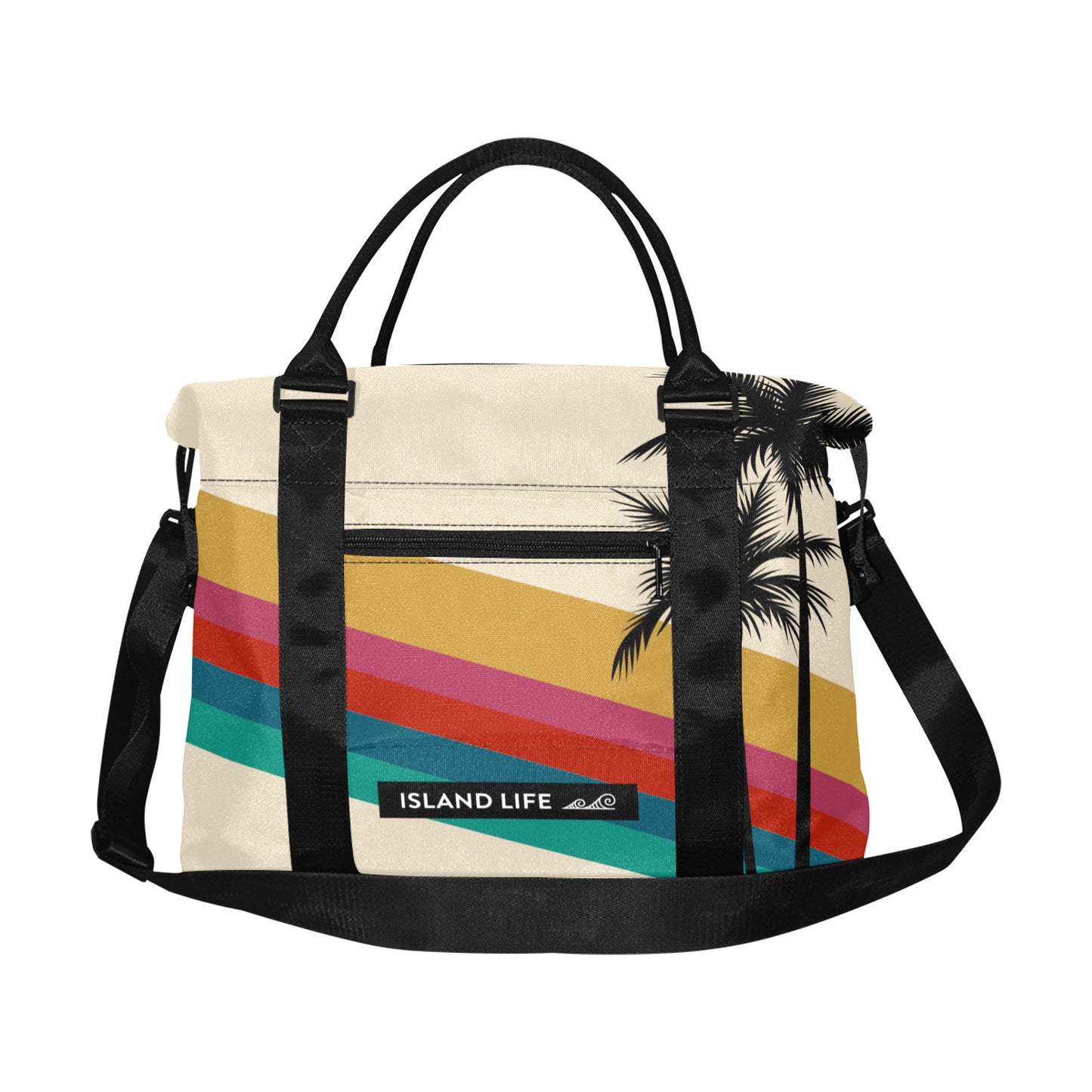 Retro Rainbow Guam CNMI Large Travel Duffel Bag