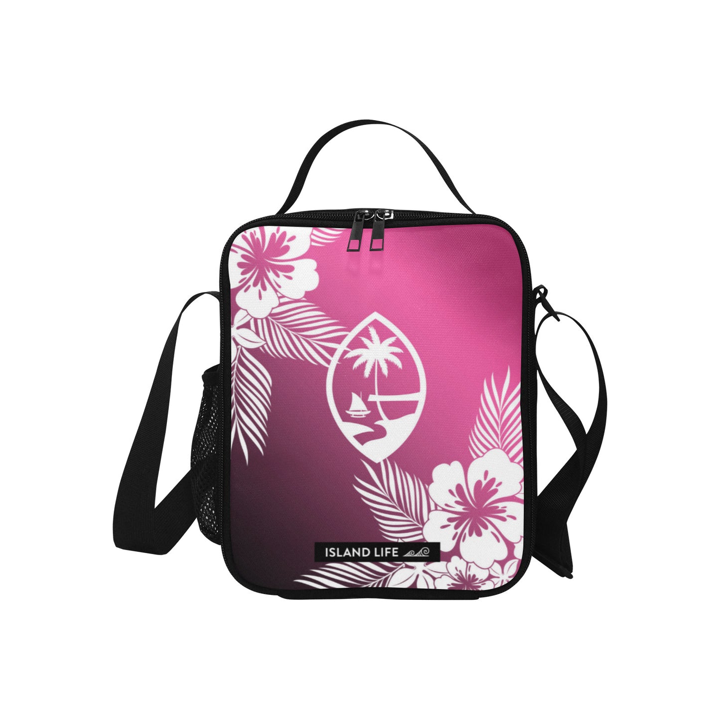 Guam Tropical Hibiscus Pink Crossbody Kids Lunch Bag