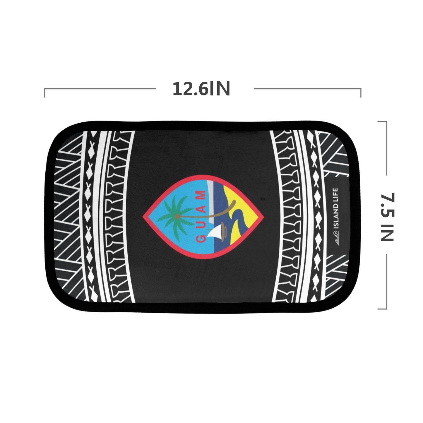 Guam Tribal Black Car Armrest Cover