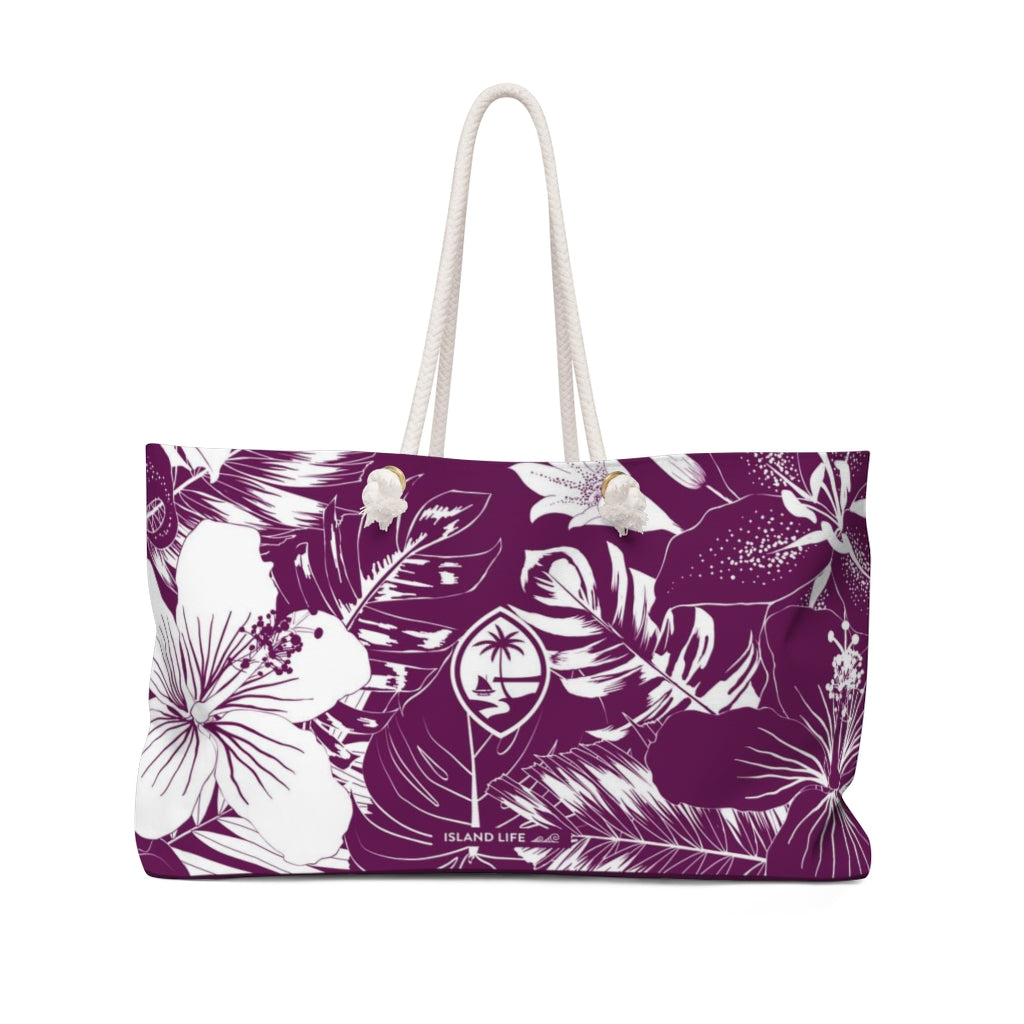 Guam Hibiscus Floral Purple Weekender Tote Bag