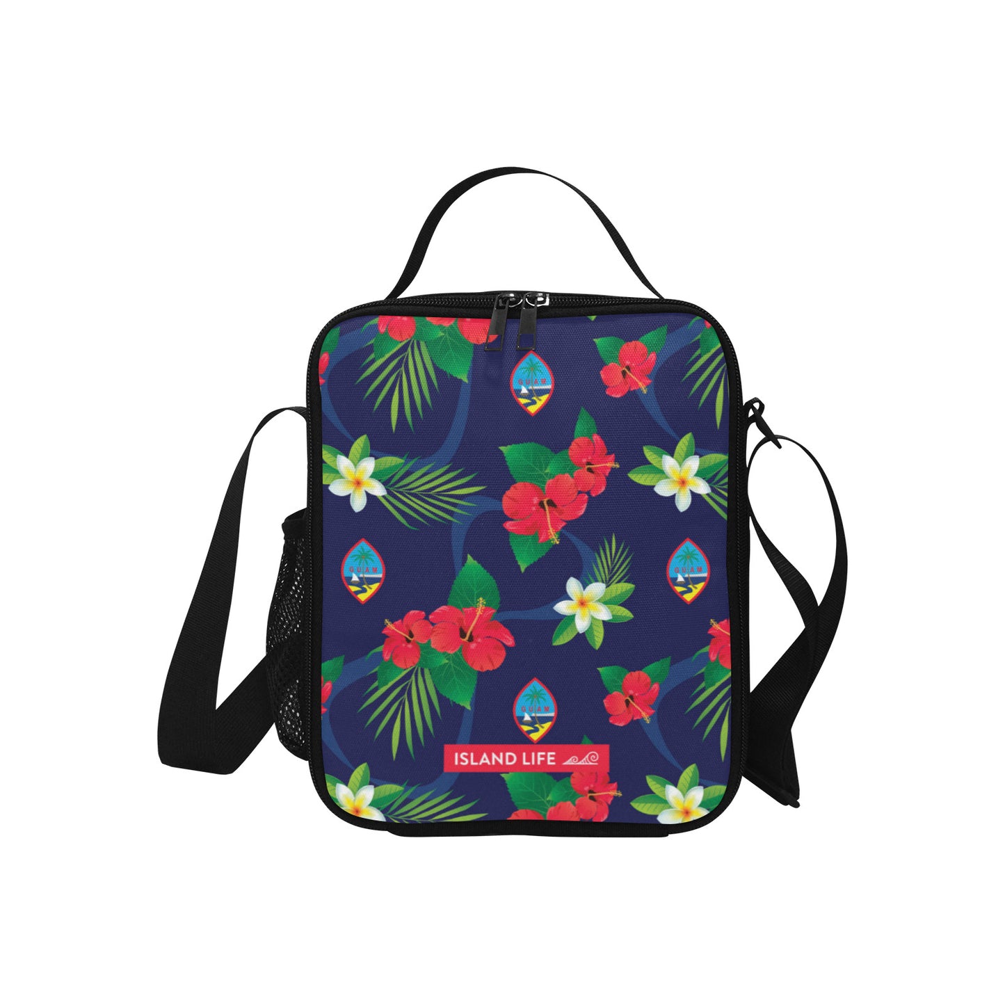 Guam Flag Flowers Crossbody Kids Lunch Bag