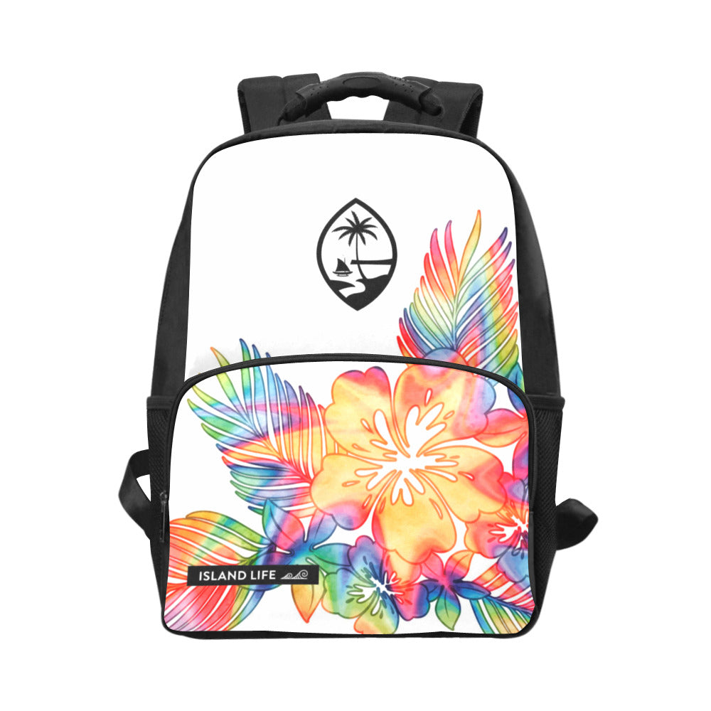 Guam Tropical Hibiscus Tie Dye Unisex Backpack