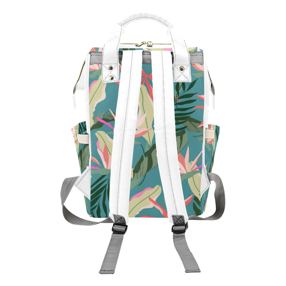 Guam Blue Birds of Paradise Multi-Function Baby Diaper Backpack Bag
