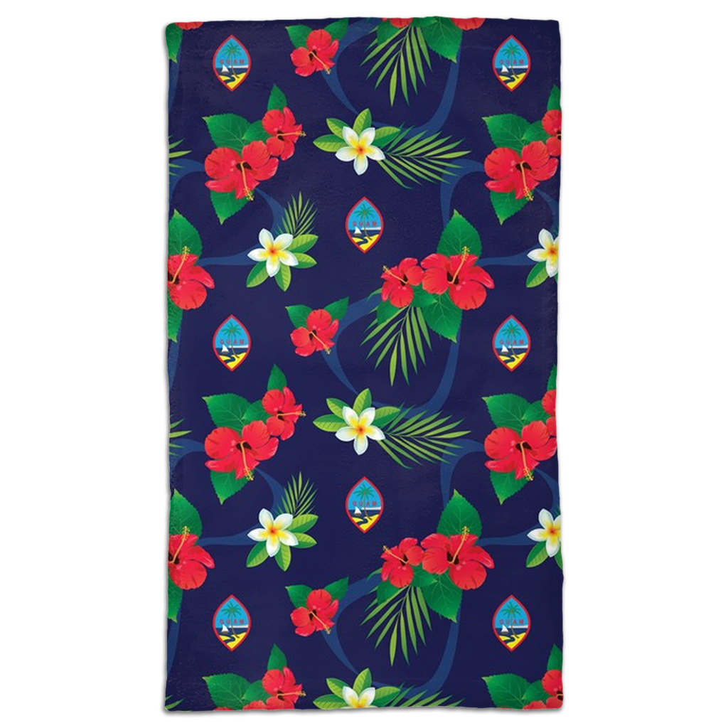 Guam Flag Flowers Hand Towel