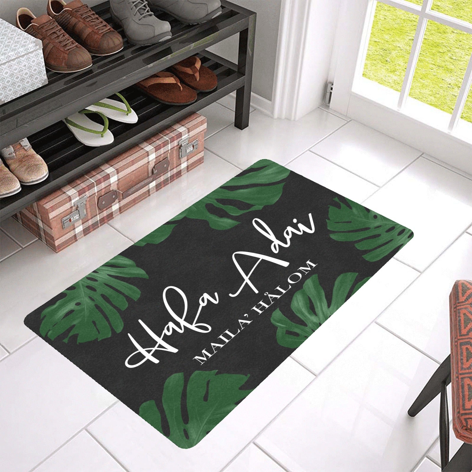 Tropical Leaf Rubber Doormat