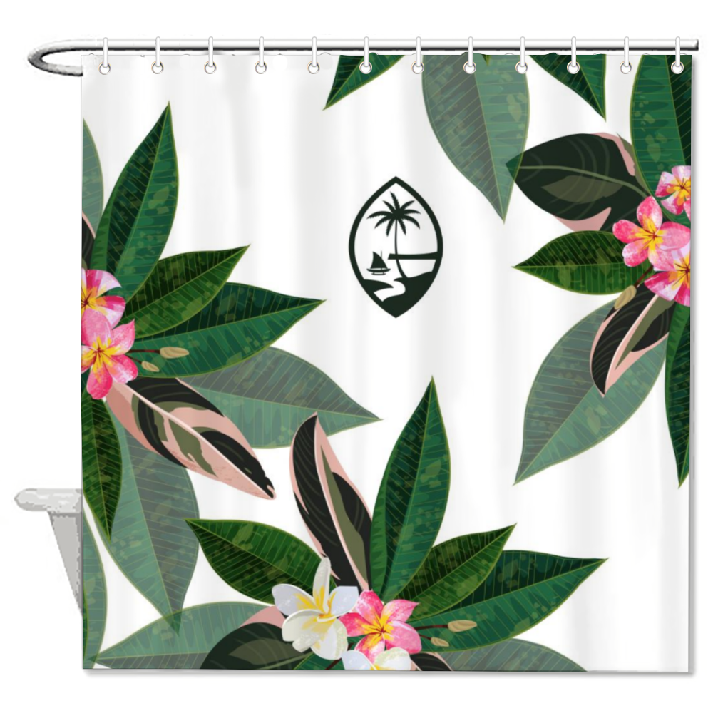 Guam Plumeria White Shower Curtain