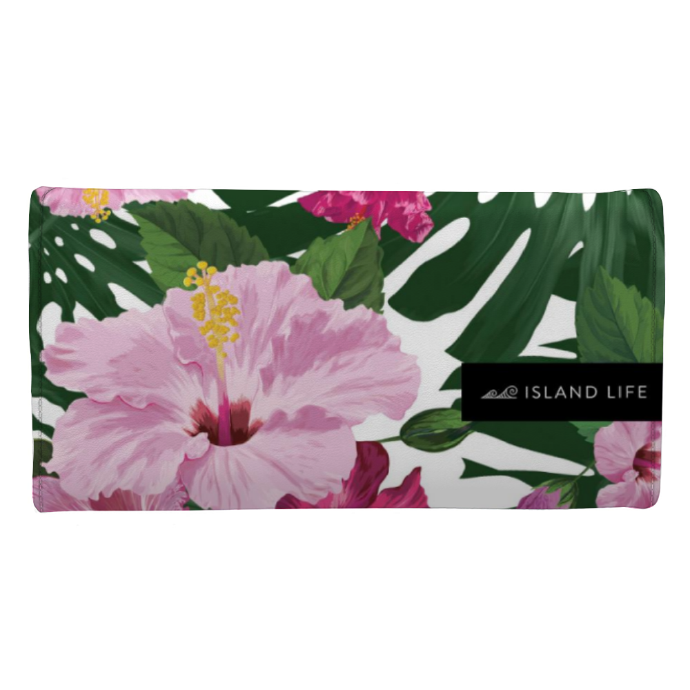 Guam Hibiscus Fuchsia Trifold Women's Wallet
