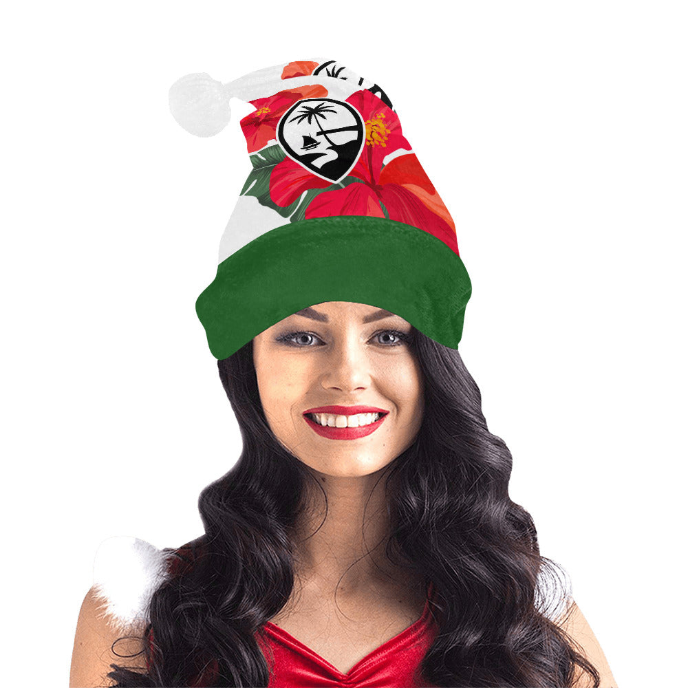 Guam Hibiscus Paradise White Santa Hat