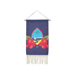 Guam Seal Hibiscus Paradise Linen Hanging Poster