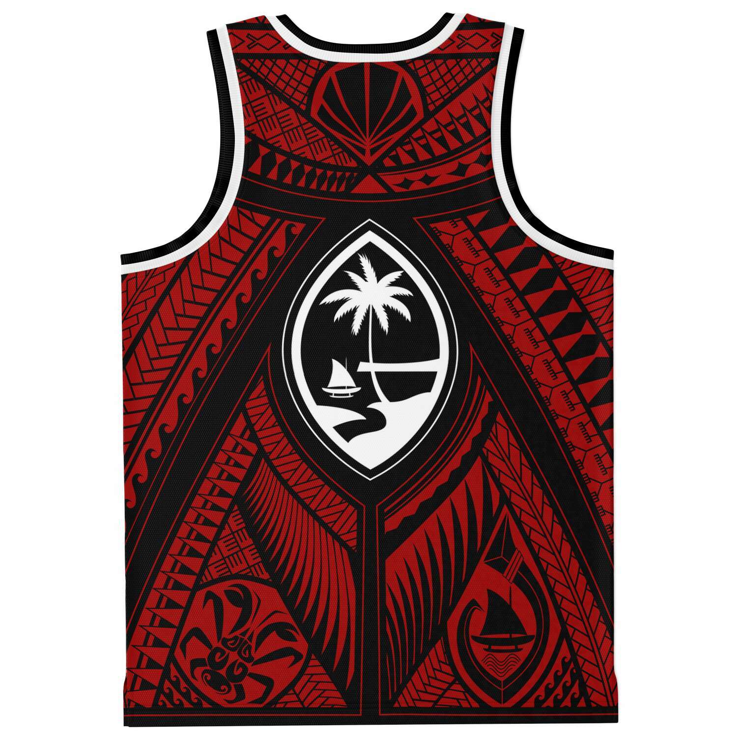 Guahan Tribal Red Basketball Jersey
