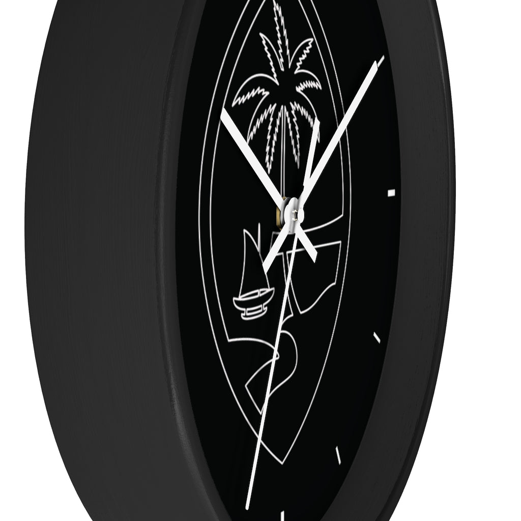 Guam Seal Minimalist Black Wall Clock