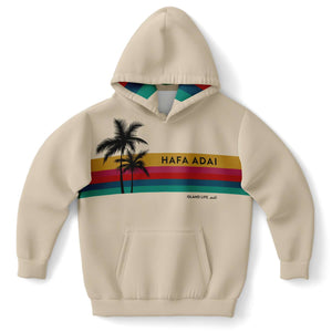 Kids Hafa Adai Retro Rainbow Guam CNMI Pullover Hoodie