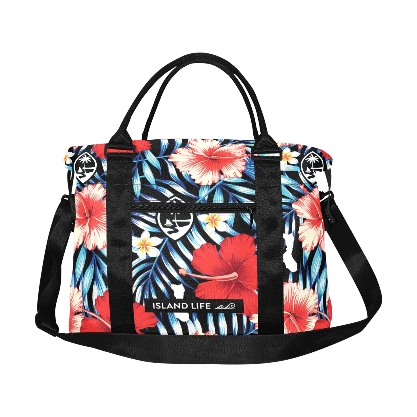 Guam Tropical Floral Large Travel Duffel Bag