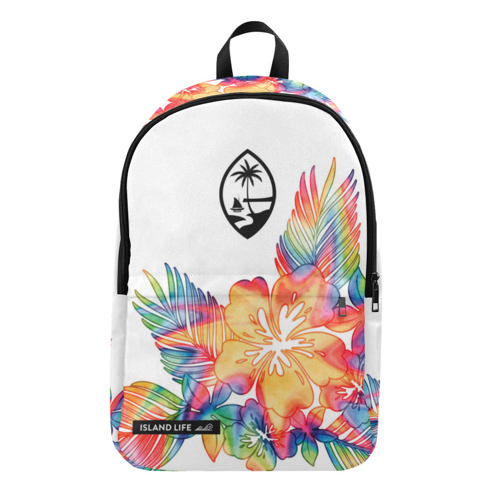 Guam Tropical Hibiscus Tie Dye Laptop Backpack