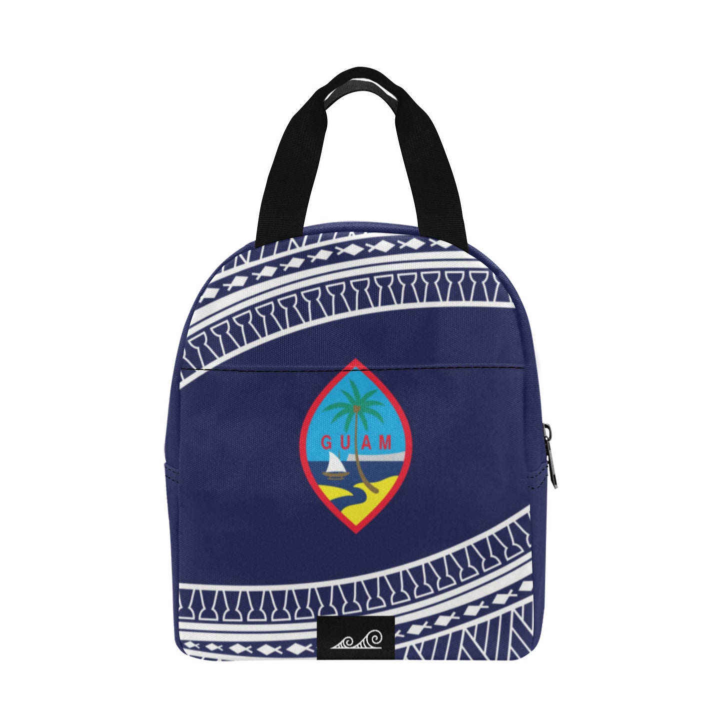 Hafa Adai Guam Tribal Blue Zipper Lunch Bag