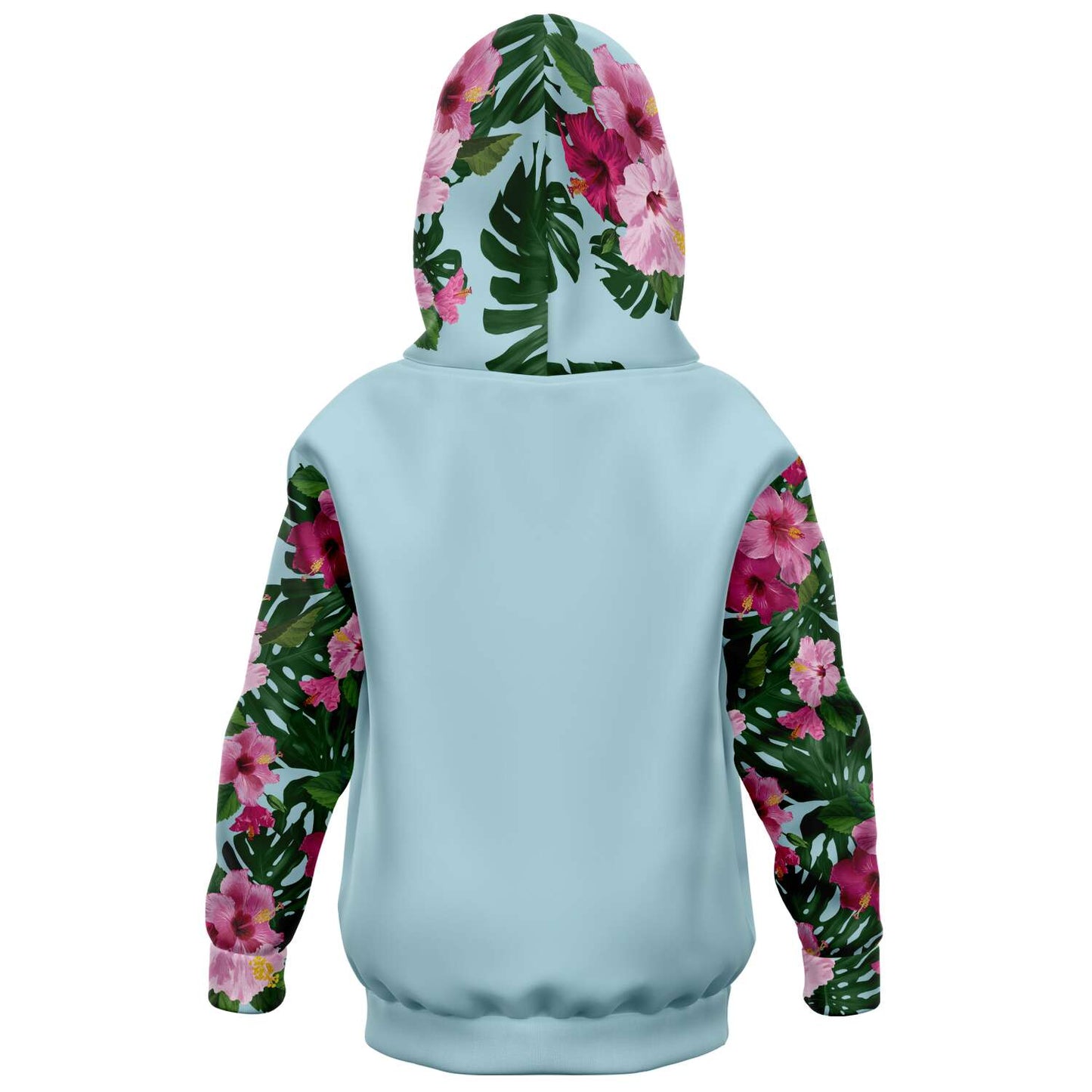 Kids Guam Fuchsia Hibiscus Blue Pullover Hoodie