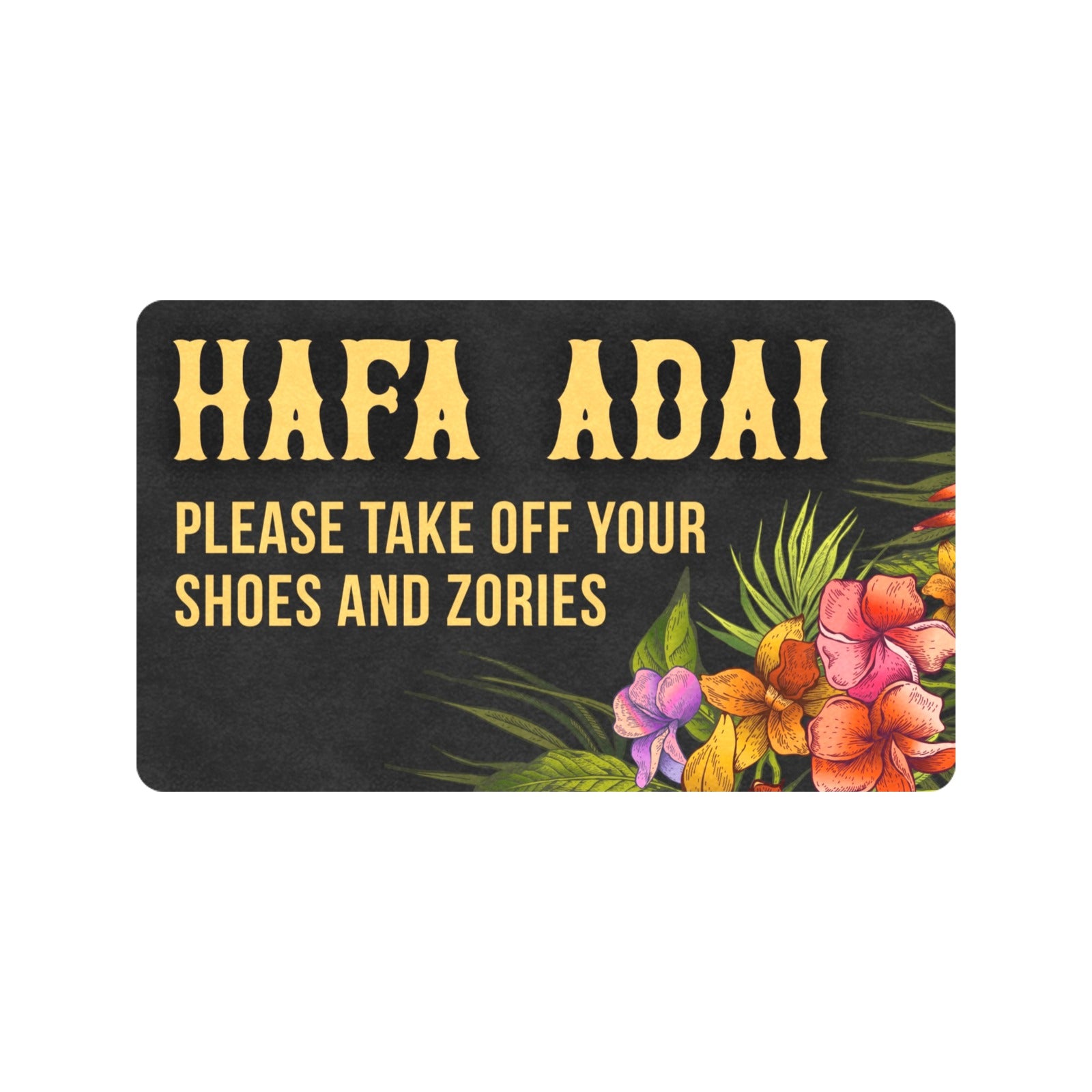 Hafa Adai Vintage Floral Zories Guam CNMI Doormat 30"x18"