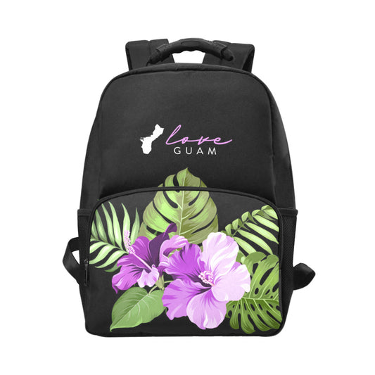 Love Guam Purple Hibiscus Unisex Backpack