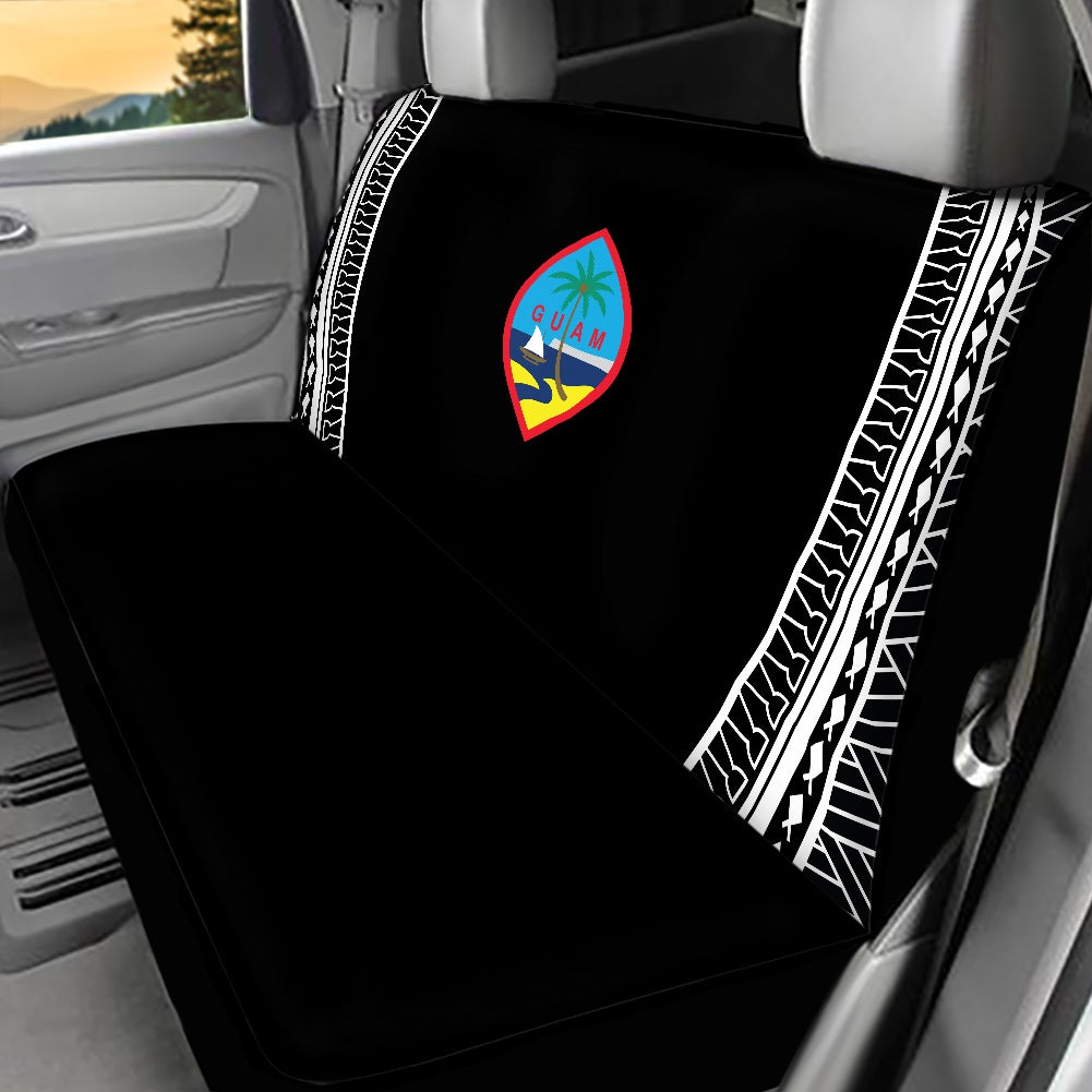 Guam Modern Tribal Black Rear Car Seat Cover