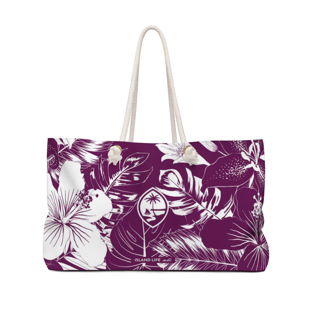 Guam Hibiscus Floral Purple Weekender Tote Bag