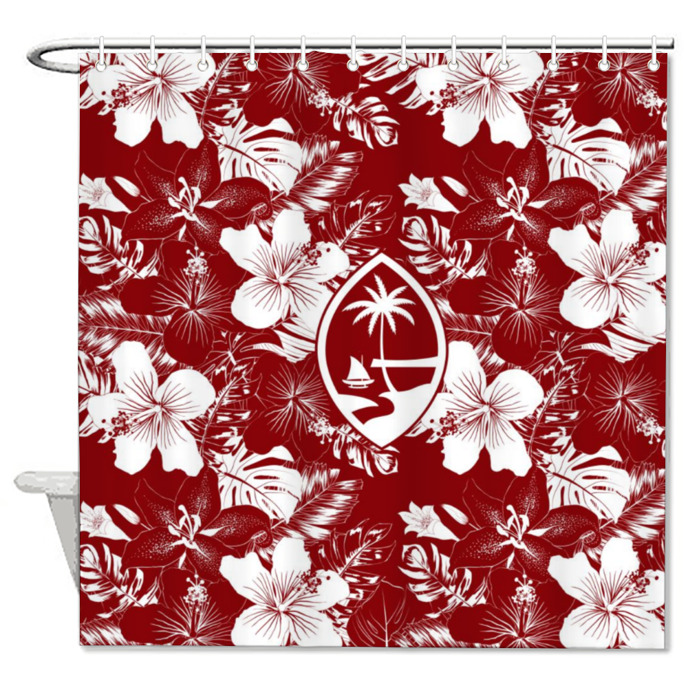 Guam Hibiscus Red Shower Curtain