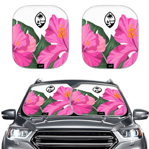 Guam Hibiscus Paradise Pink Car Sun Shade 2pcs