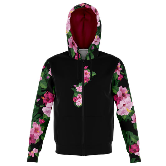 Guam Fuchsia Hibiscus Unisex Zip Hoodie Jacket