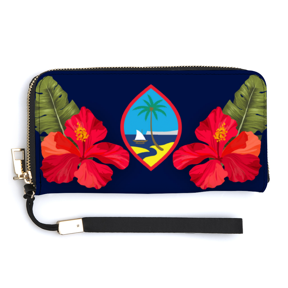 Guam Seal Hibiscus Women’s Long Wallet Wristlet