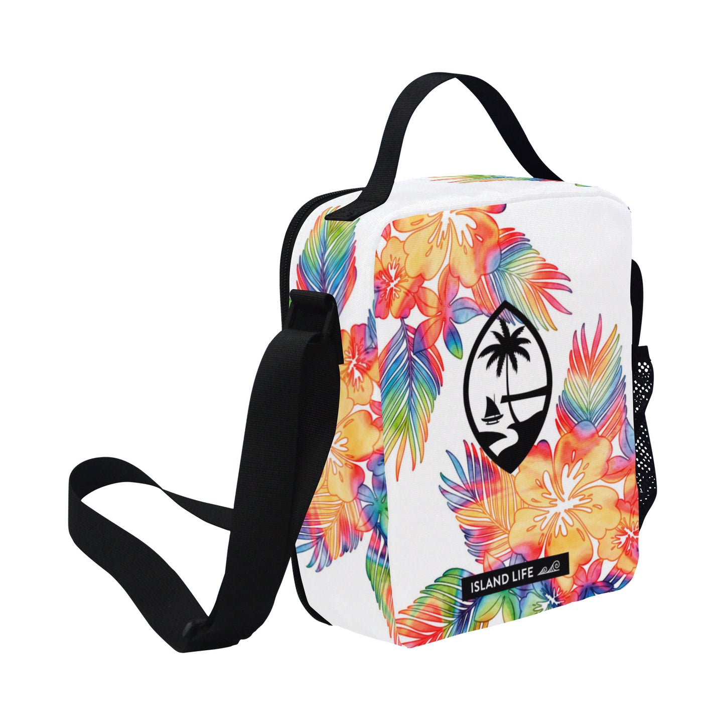 Guam Tropical Hibiscus Tie Dye Crossbody Kids Lunch Bag