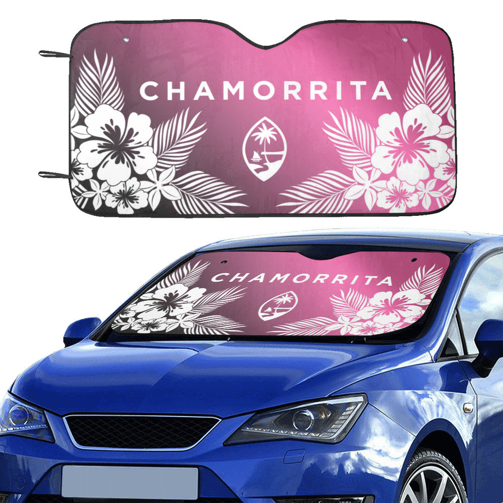 Chamorrita Guam Tropical Hibiscus Pink Car Sun Shade