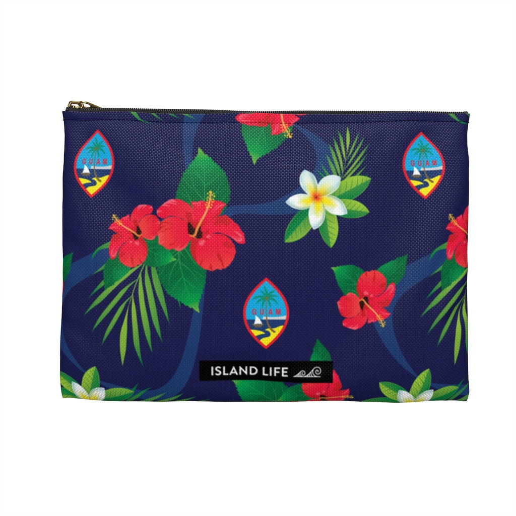 Guam Flag Flowers Accessories Carry All Pouch