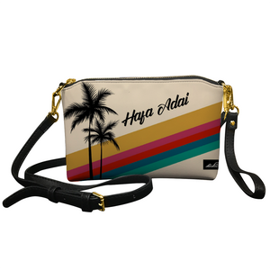 Retro Rainbow Guam CNMI Small Crossbody Bag