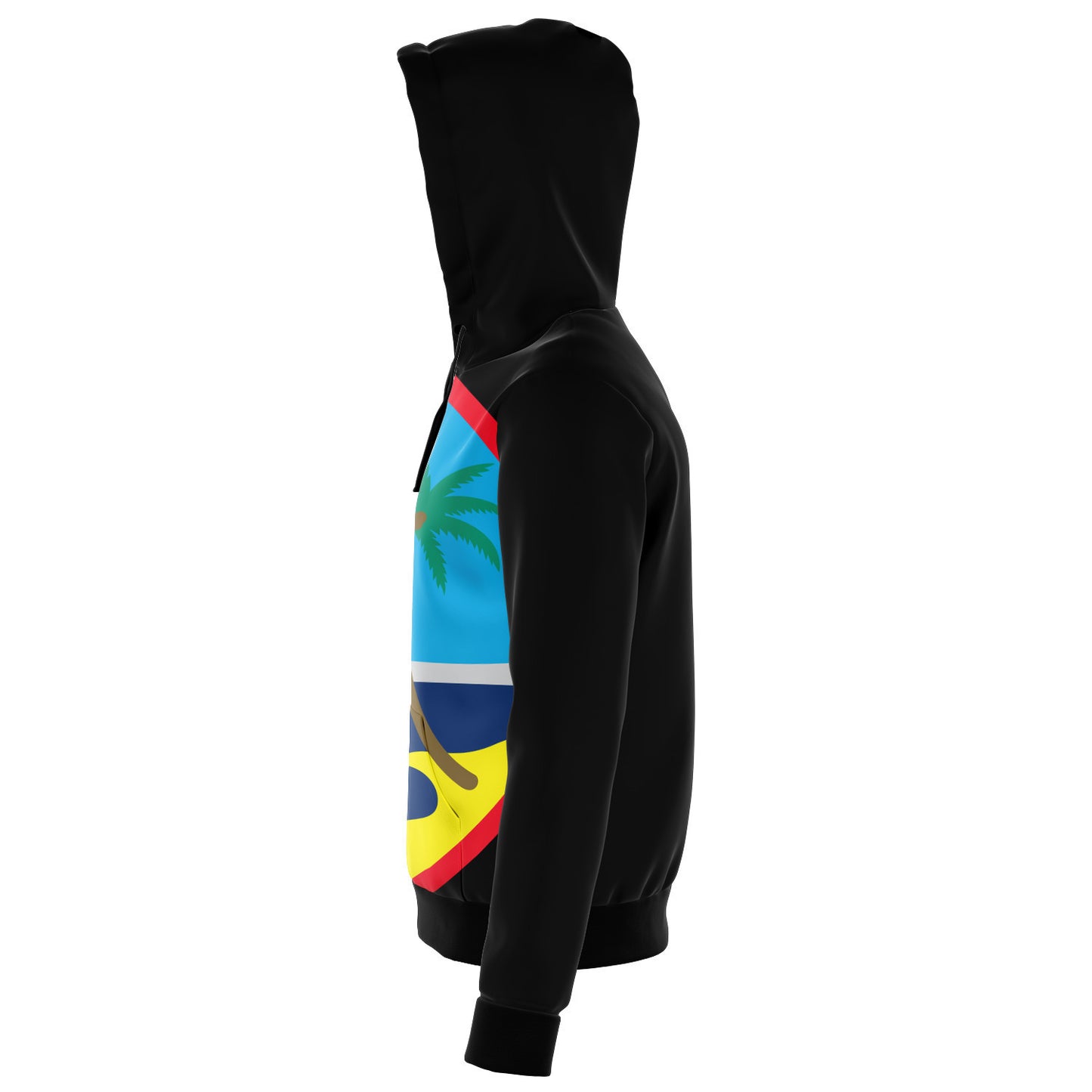 Guam Seal Black Zip Hoodie Jacket