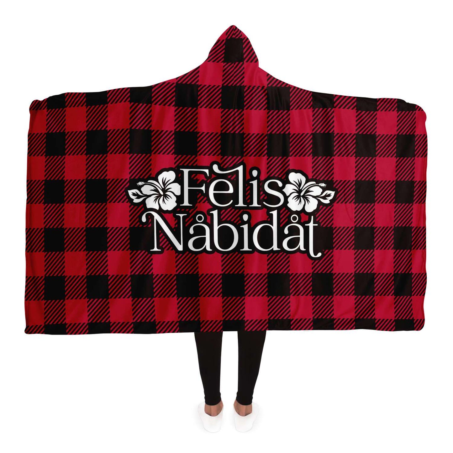 Felis Nabidat Christmas Guam CNMI Premium Sherpa Hooded Blanket