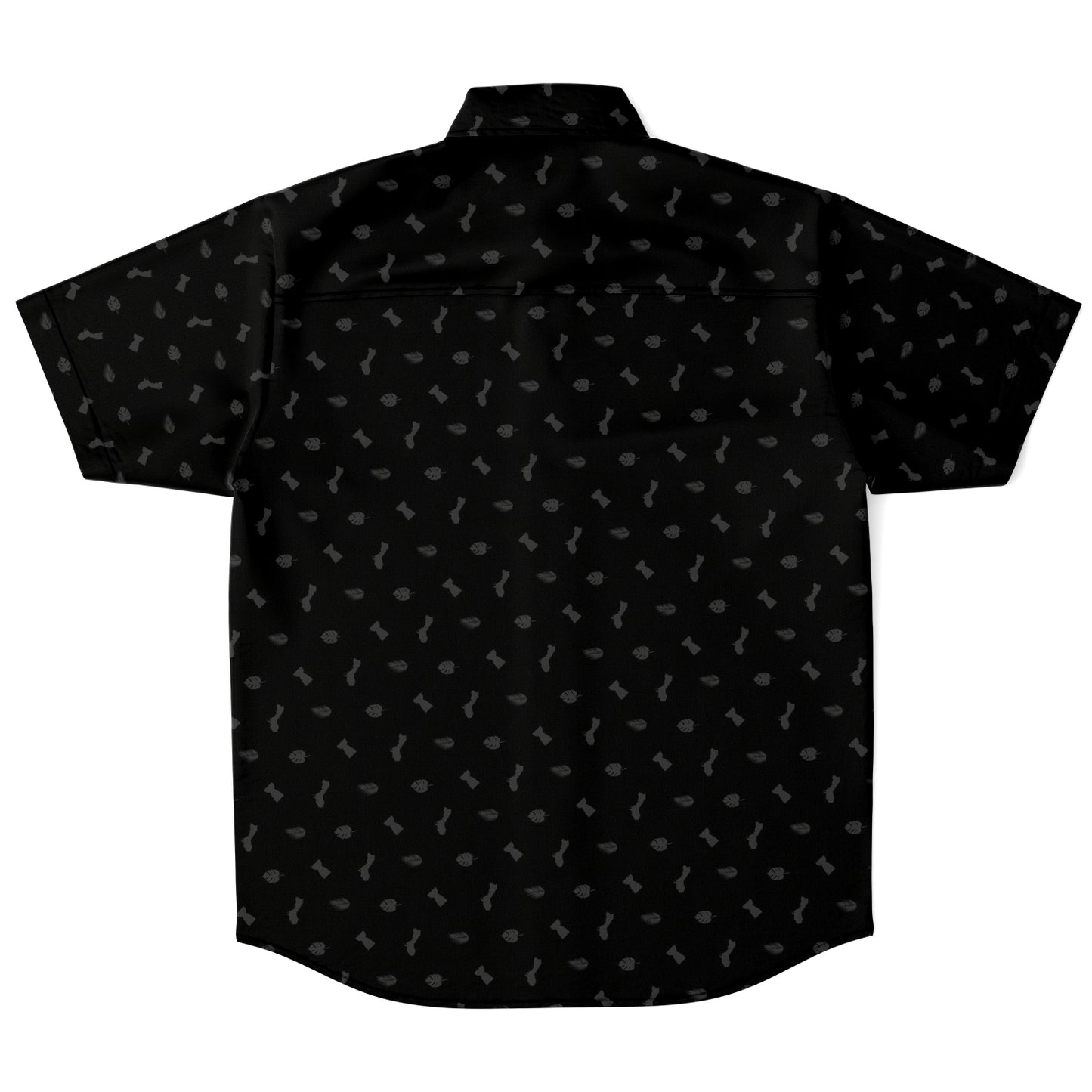 Guam Black Button Down All Over Print Shirt