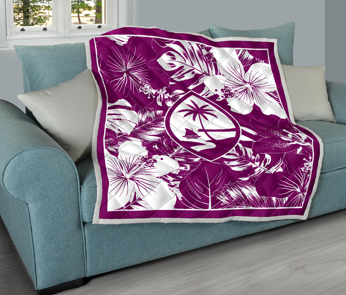 Guam Hibiscus Purple Quilt