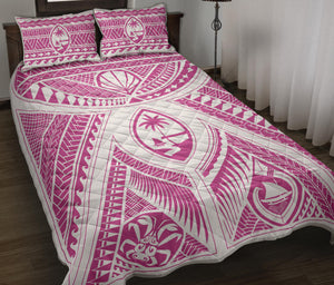 Guahan Modern Tribal Pink Quilt Bedding Set