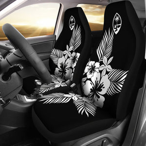 Guam Tropical Hibiscus Black Car Seat Covers (Set of 2)