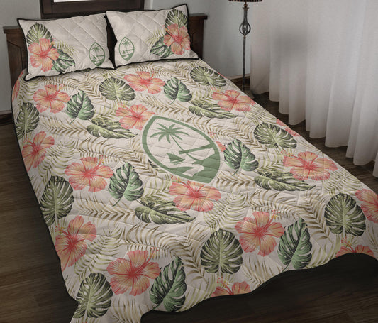 Guam Coral Hibiscus Quilt Bedding Set