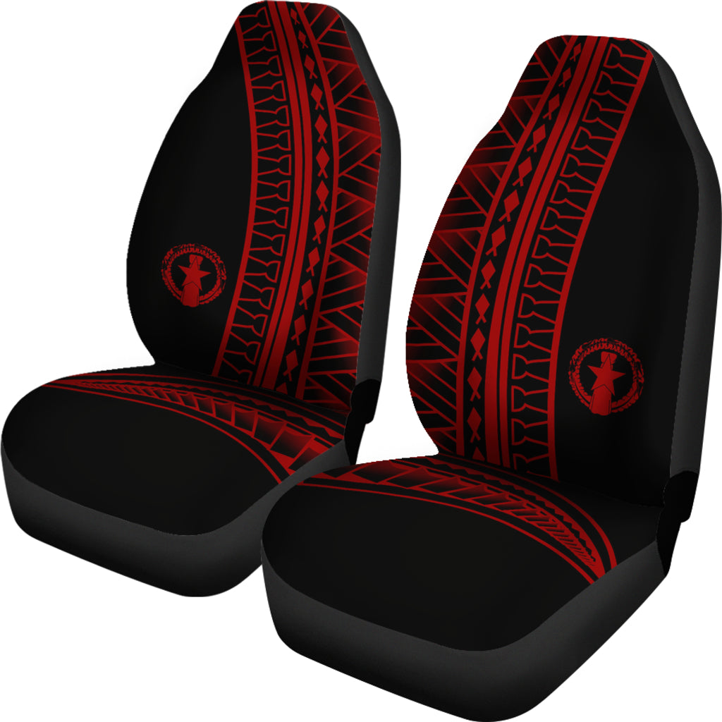 CNMI Saipan Tinian Rota Red Tribal Car Seat Covers (Set of 2)