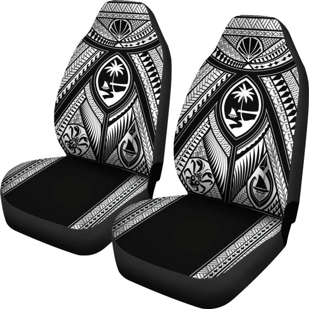 Guahan Tribal Black Car Seat Covers (Set of 2)